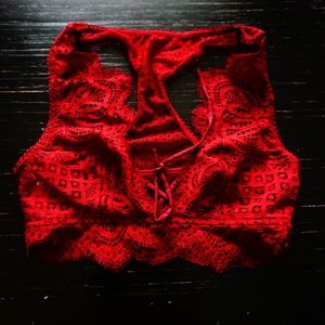 Victoria's Secret Red Lace Bralette size S NWT